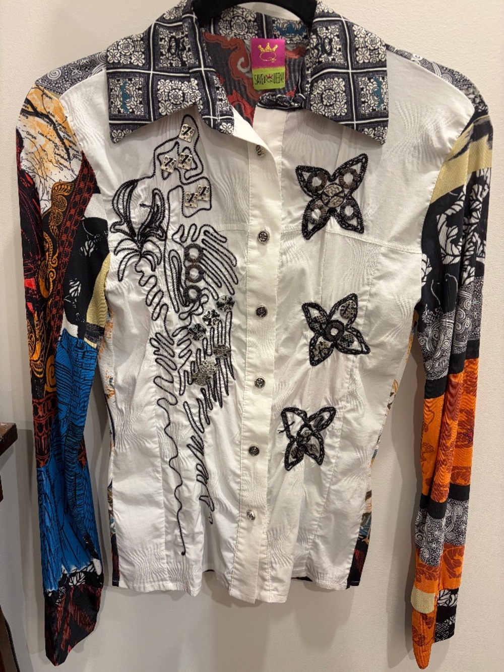 Save the Queen Multi Coloured fitted shirt